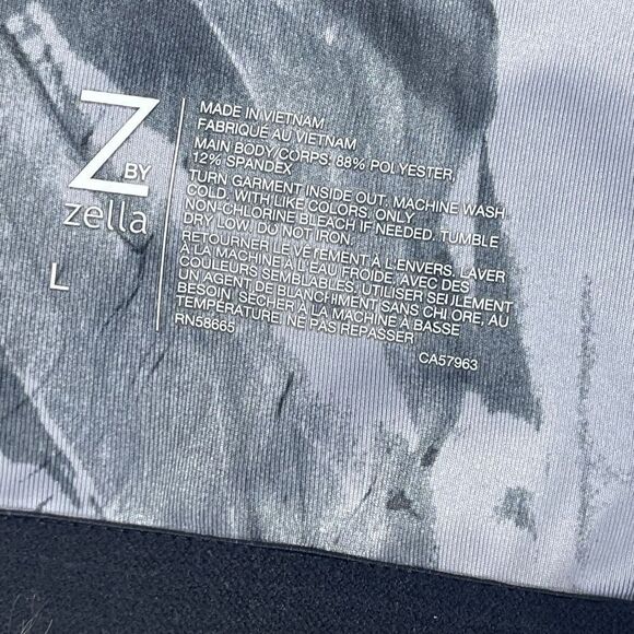 Zella Black/Grey Quartz Marbled Sport Bra Sz L - Picture 3 of 3